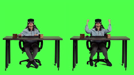 POV-of-gamer-using-virtual-reality-on-pc-video-games-and-winning